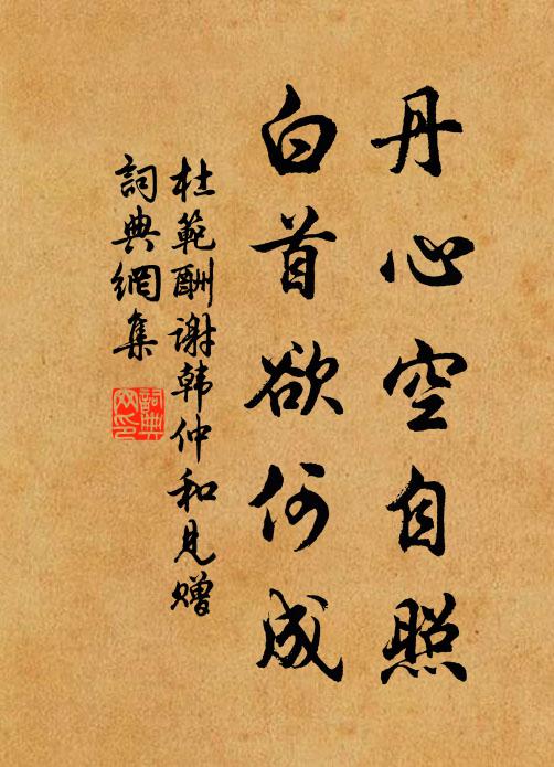 杜范丹心空自照，白首欲何成书法作品欣赏