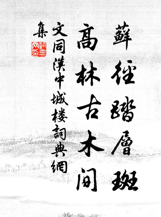 文同藓径踏层斑，高林古木间书法作品欣赏