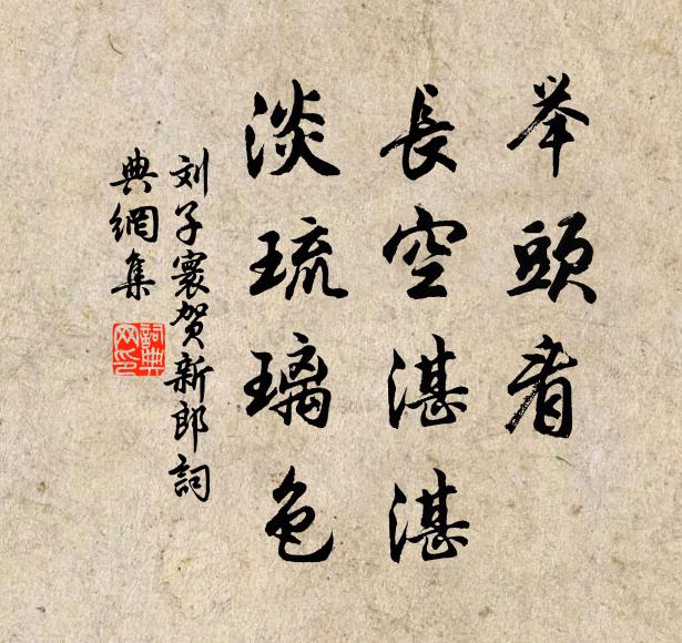 刘子寰举头看、长空湛湛，淡琉璃色书法作品欣赏