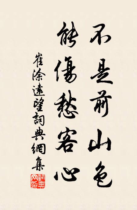 崔涂不是前山色,能伤愁客心书法作品欣赏
