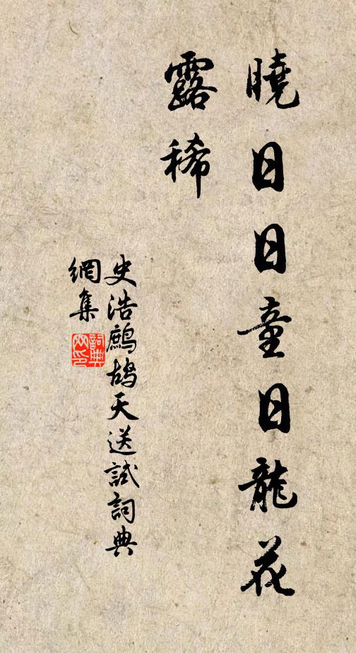 史浩晓日日童日龙花露稀书法作品欣赏