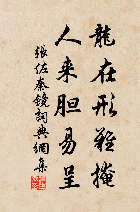 张佐龙在形难掩，人来胆易呈书法作品欣赏