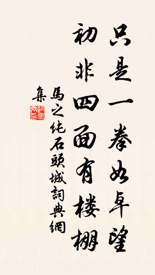 马之纯只是一拳如卓望，初非四面有楼棚书法作品欣赏