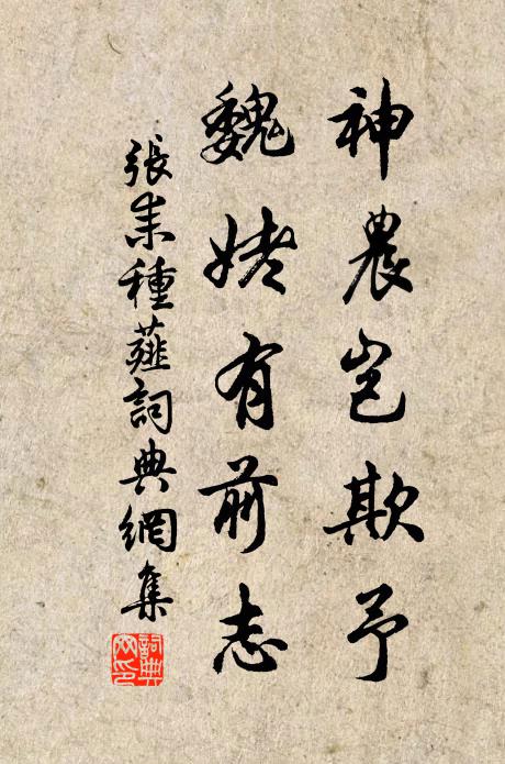 张耒神农岂欺予，魏姥有前志书法作品欣赏