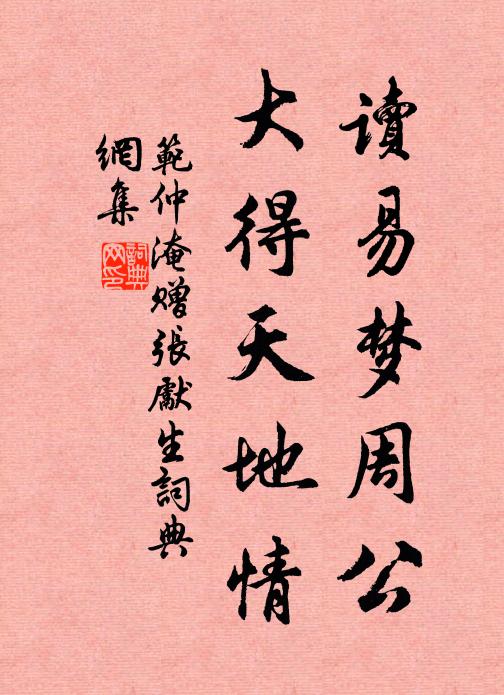 范仲淹读易梦周公，大得天地情书法作品欣赏