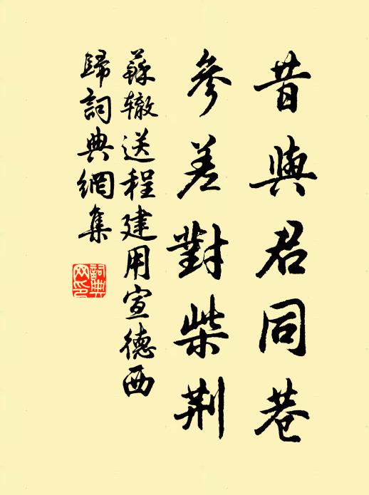 苏辙昔与君同巷，参差对柴荆书法作品欣赏