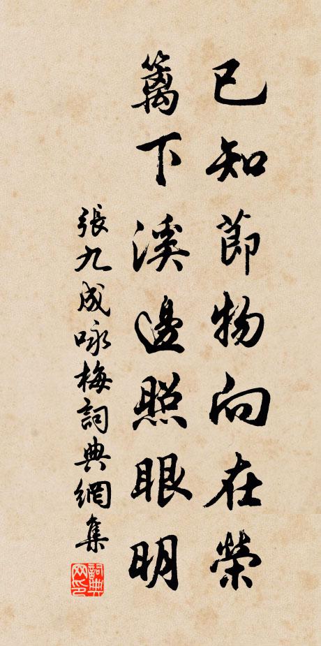 张九成已知节物向在荣，篱下溪边照眼明书法作品欣赏
