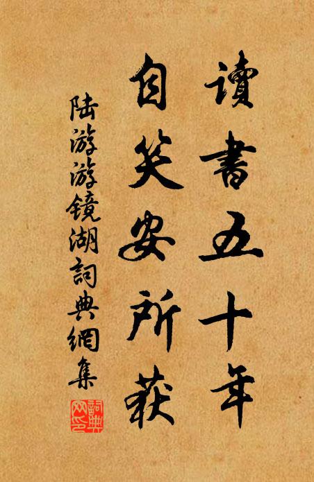陆游读书五十年，自笑安所获书法作品欣赏