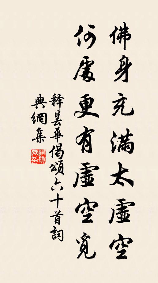 释昙华佛身充满太虚空，何处更有虚空觅书法作品欣赏