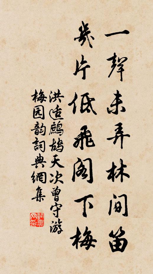 洪适一声未弄林间笛，几片低飞阁下梅书法作品欣赏