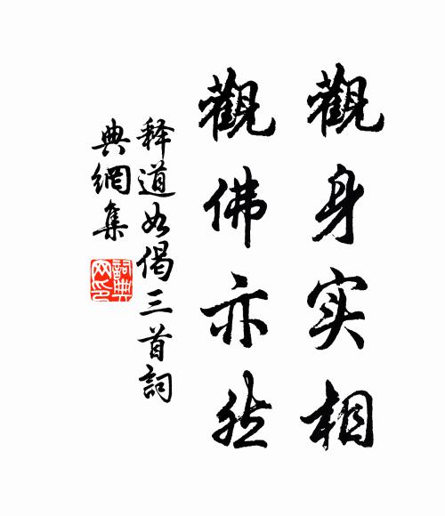 释道如观身实相，观佛亦然书法作品欣赏