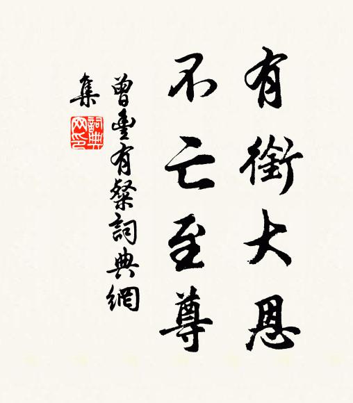 曾丰有衔大恩，不亡至尊书法作品欣赏