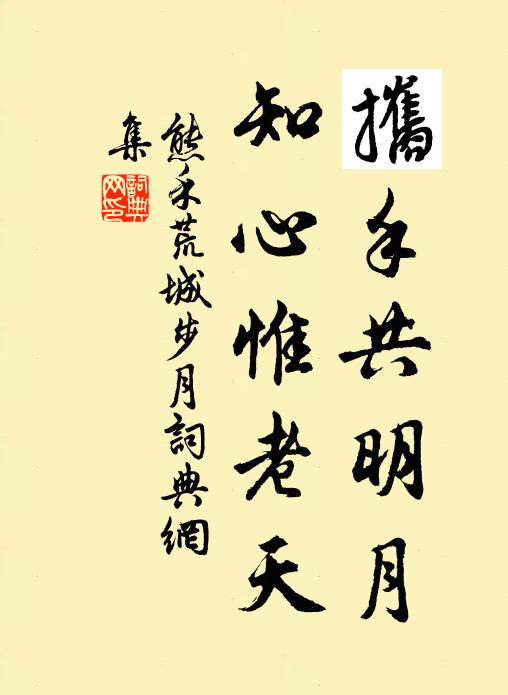熊禾攜手共明月，知心惟老天书法作品欣赏