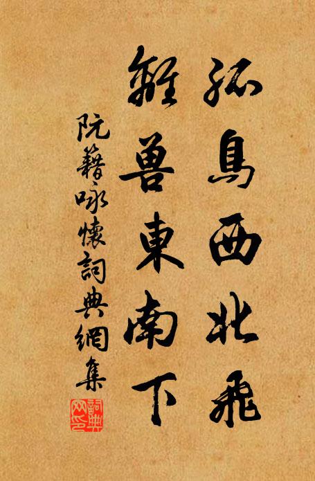 阮籍孤鸟西北飞，离兽东南下书法作品欣赏
