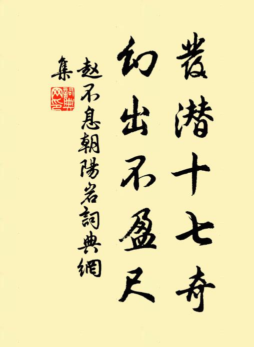 赵不息发潜十七奇，幻出不盈尺书法作品欣赏