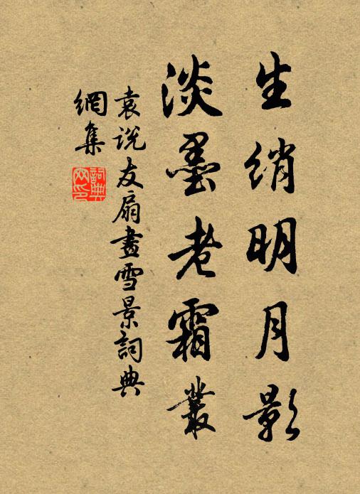 袁说友生绡明月影，淡墨老霜丛书法作品欣赏