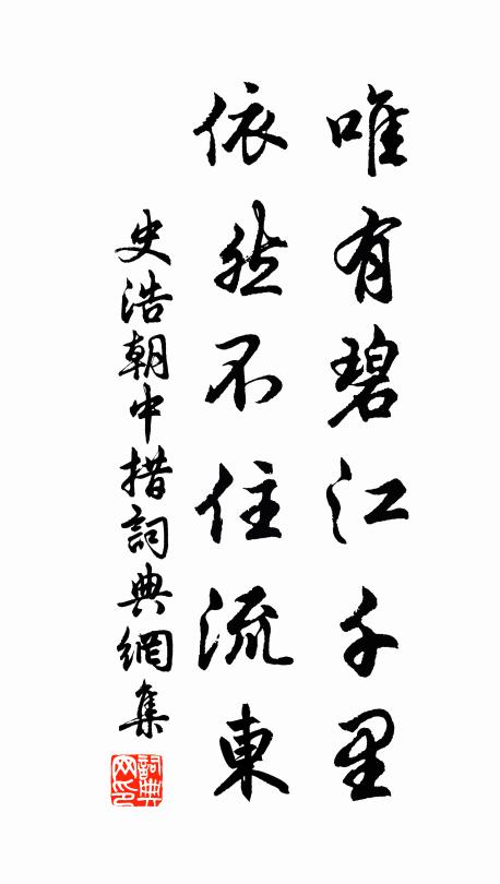 史浩唯有碧江千里，依然不住流东书法作品欣赏