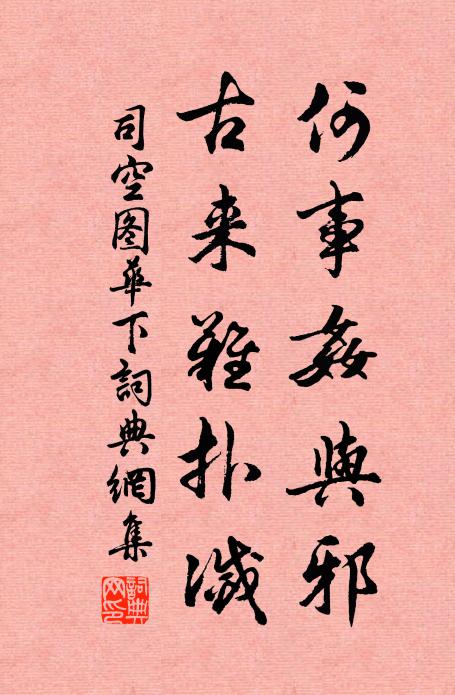 司空图何事奸与邪，古来难扑灭书法作品欣赏