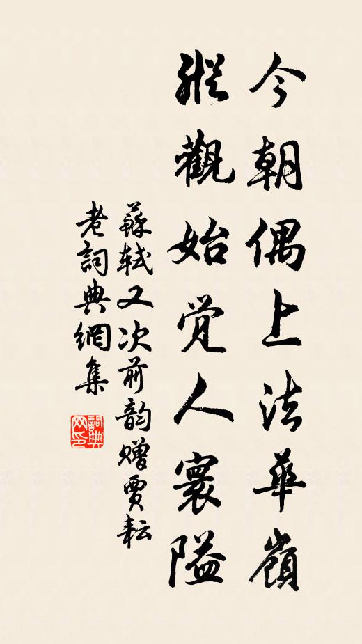 苏轼今朝偶上法华岭，纵观始觉人寰隘书法作品欣赏