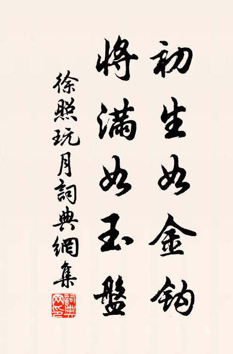 徐照初生如金钩，将满如玉盘书法作品欣赏