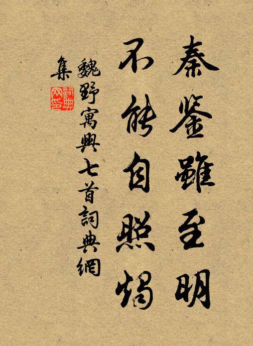 魏野秦鉴虽至明，不能自照烛书法作品欣赏