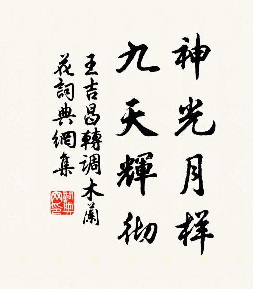 王吉昌神光月样，九天辉彻书法作品欣赏