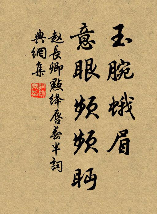 赵长卿玉腕蛾眉，意眼频频眄书法作品欣赏