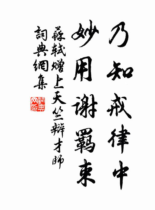 苏轼乃知戒律中，妙用谢羁束书法作品欣赏