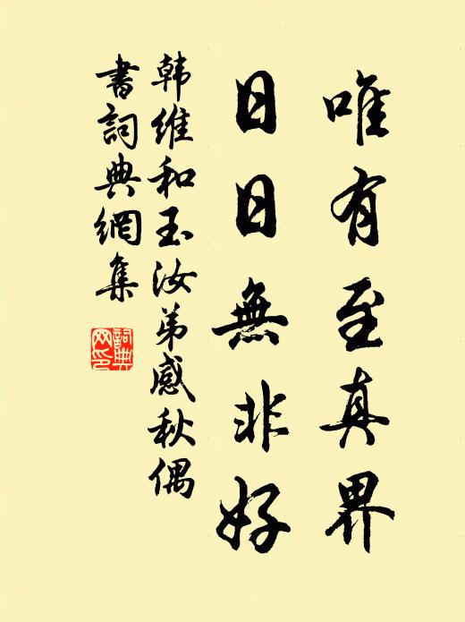 韩维唯有至真界，日日无非好书法作品欣赏