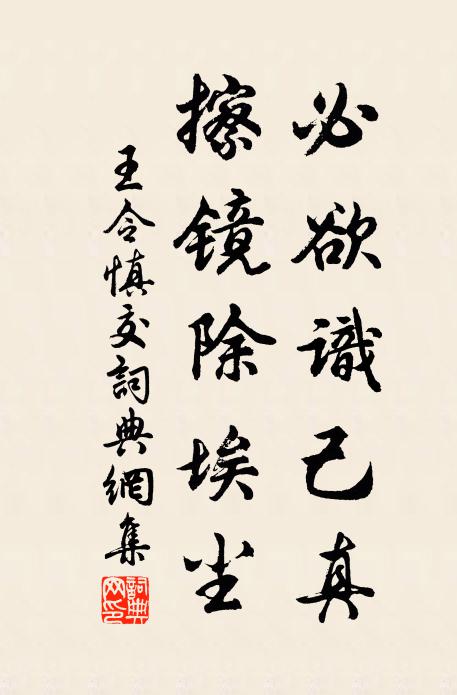 王令必欲识己真，擦镜除埃尘书法作品欣赏
