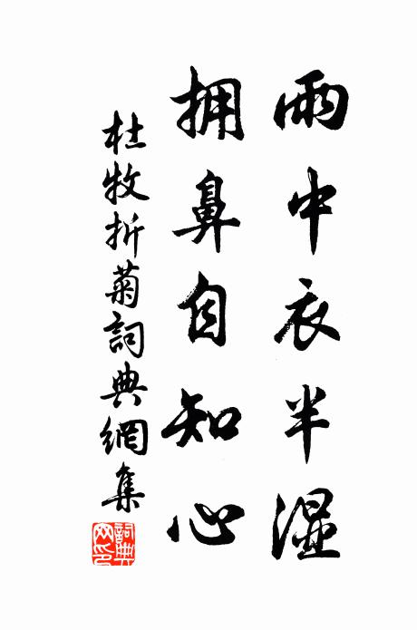 杜牧雨中衣半湿，拥鼻自知心书法作品欣赏