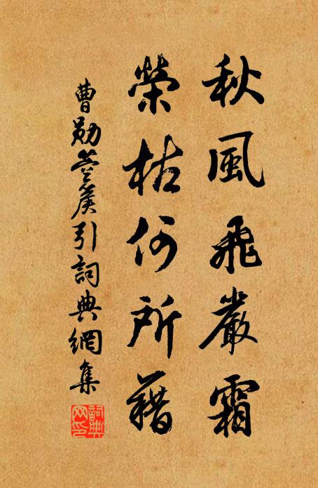 曹勋秋风飞严霜，荣枯何所藉书法作品欣赏