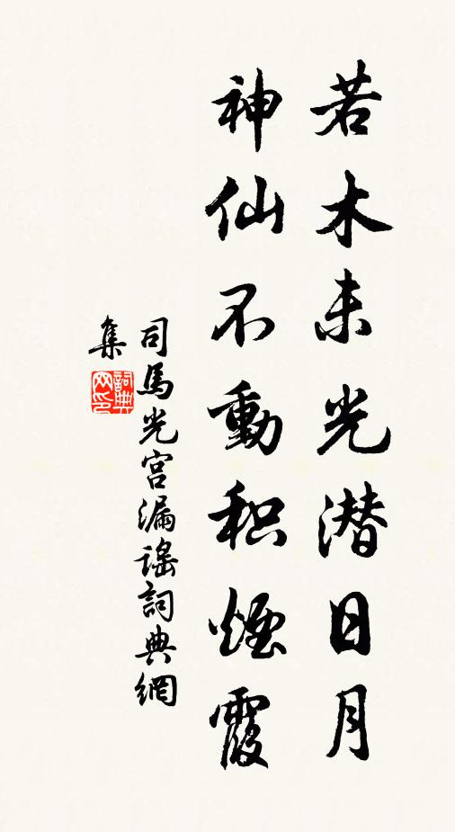 司马光若木未光潜日月，神仙不动积烟霞书法作品欣赏