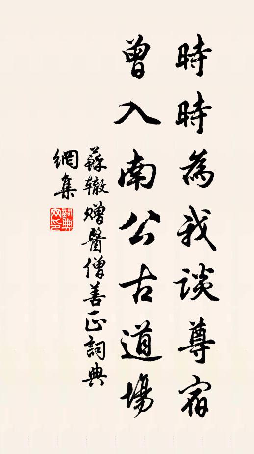 苏辙时时为我谈尊宿，曾入南公古道场书法作品欣赏