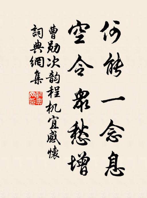 曹勋何能一念息，空令众愁增书法作品欣赏