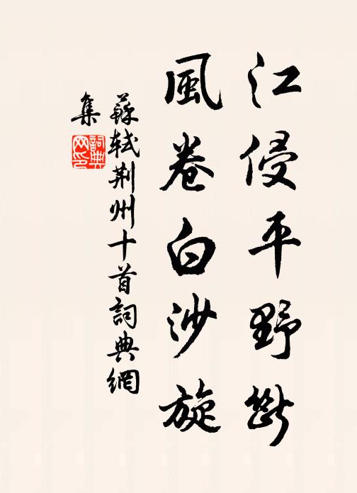 苏轼江侵平野断,风卷白沙旋书法作品欣赏