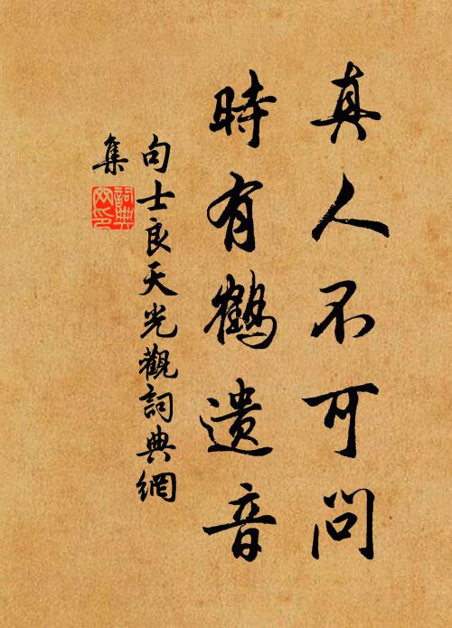 句士良真人不可问，时有鹤遗音书法作品欣赏