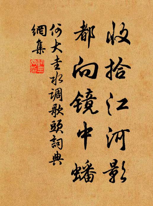 何大圭收拾江河影，都向镜中蟠书法作品欣赏