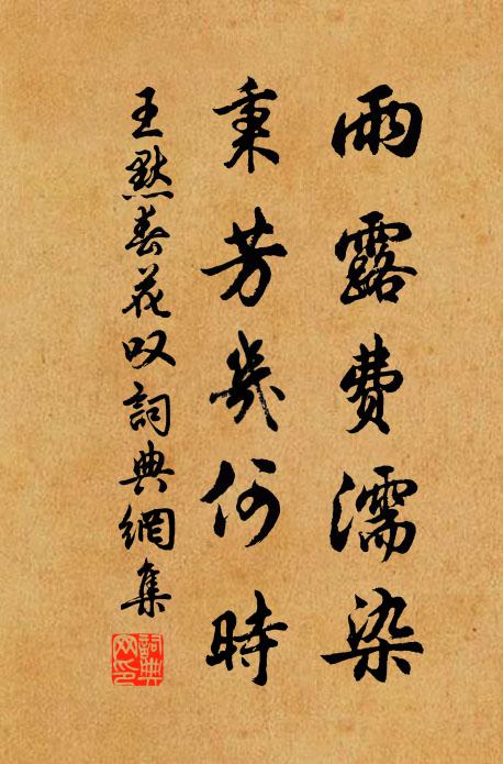 王默雨露费濡染，秉芳几何时书法作品欣赏