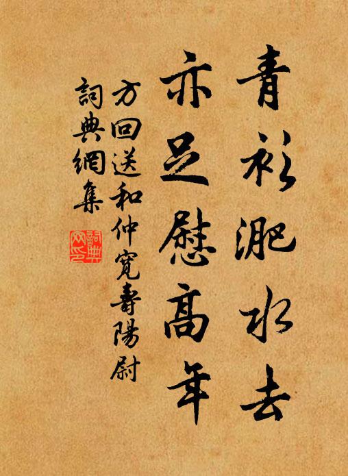 方回青衫淝水去，亦足慰高年书法作品欣赏