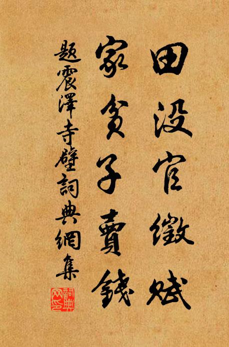 佚名田没官徵赋，家贫子卖钱书法作品欣赏