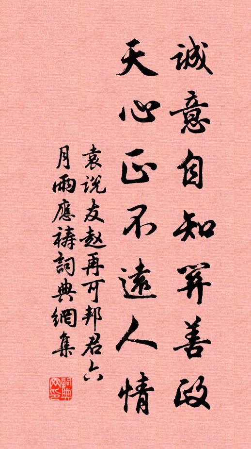 袁说友诚意自知关善政，天心正不远人情书法作品欣赏