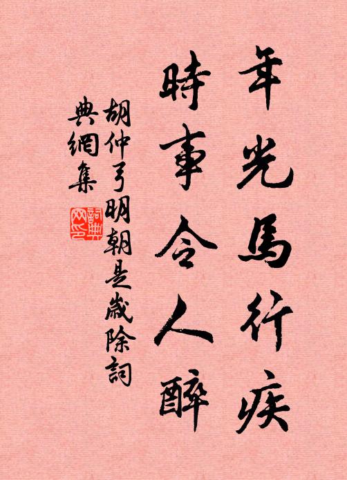 胡仲弓年光马行疾，时事令人醉书法作品欣赏