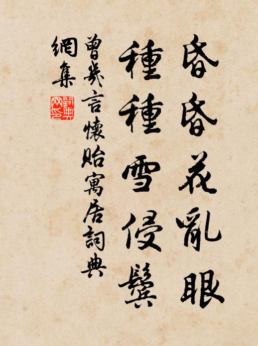 曾几昏昏花乱眼，种种雪侵鬓书法作品欣赏