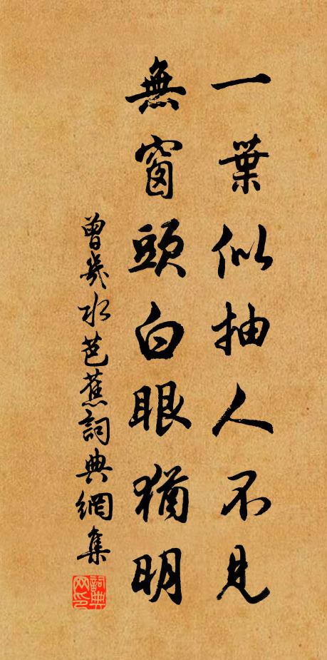 曾几一叶似抽人不见，无窗头白眼犹明书法作品欣赏