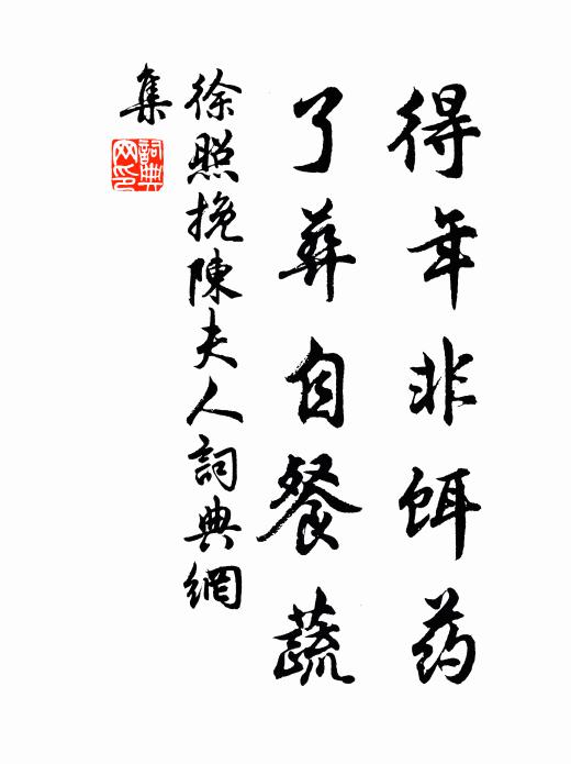 徐照得年非饵药，了葬自餐蔬书法作品欣赏