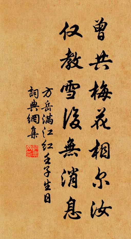 方岳曾共梅花相尔汝，仅教雪后无消息书法作品欣赏
