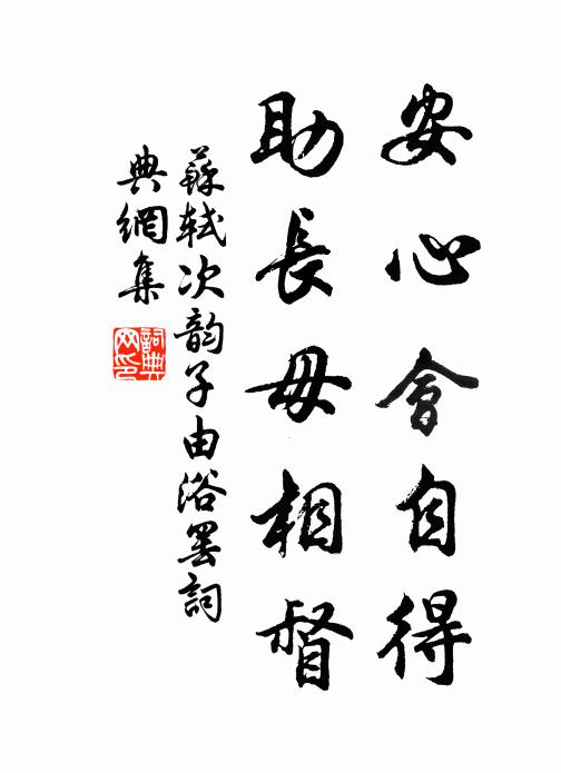 苏轼安心会自得，助长毋相督书法作品欣赏