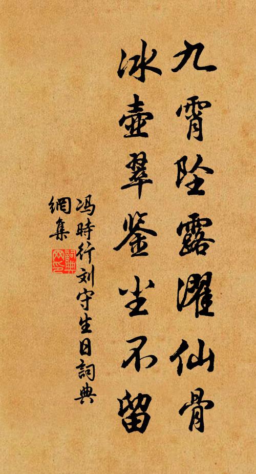 冯时行九霄坠露濯仙骨，冰壶翠鉴尘不留书法作品欣赏