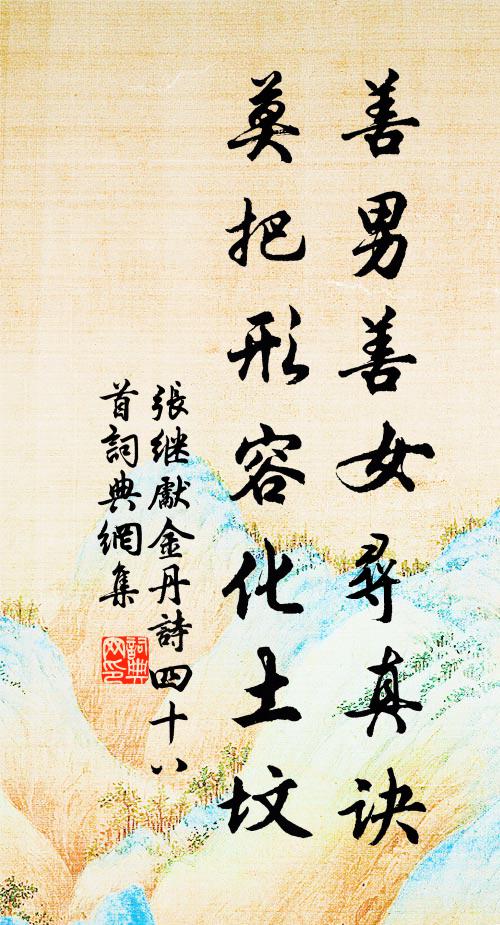 张继先善男善女寻真诀，莫把形容化土坟书法作品欣赏